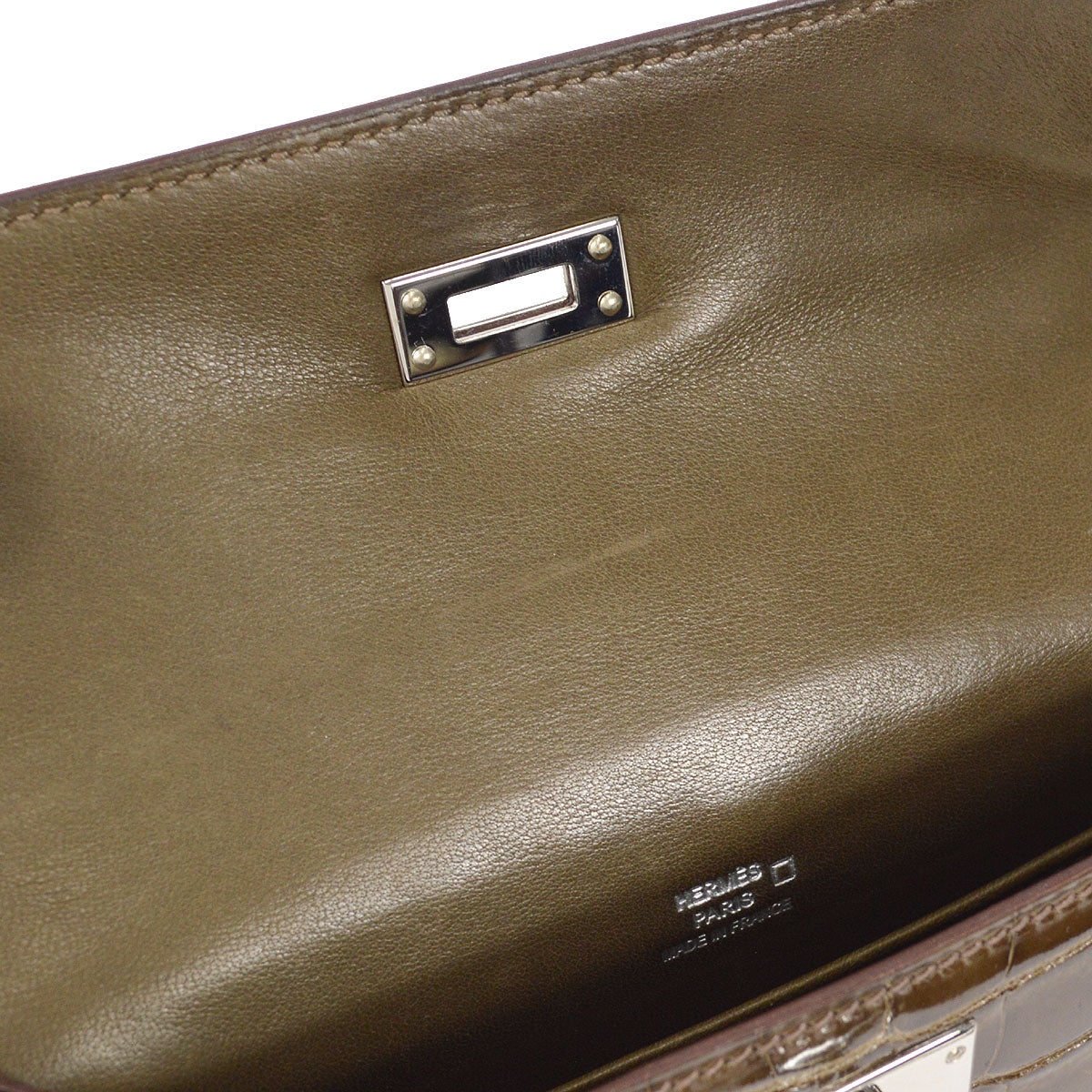 HERMES * 2008 KELLY POCHETTE Gris Elephant Alligator