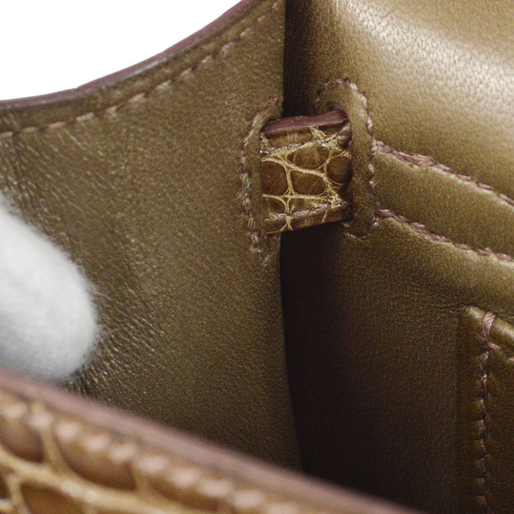 HERMES * 2008 KELLY POCHETTE Gris Elephant Alligator