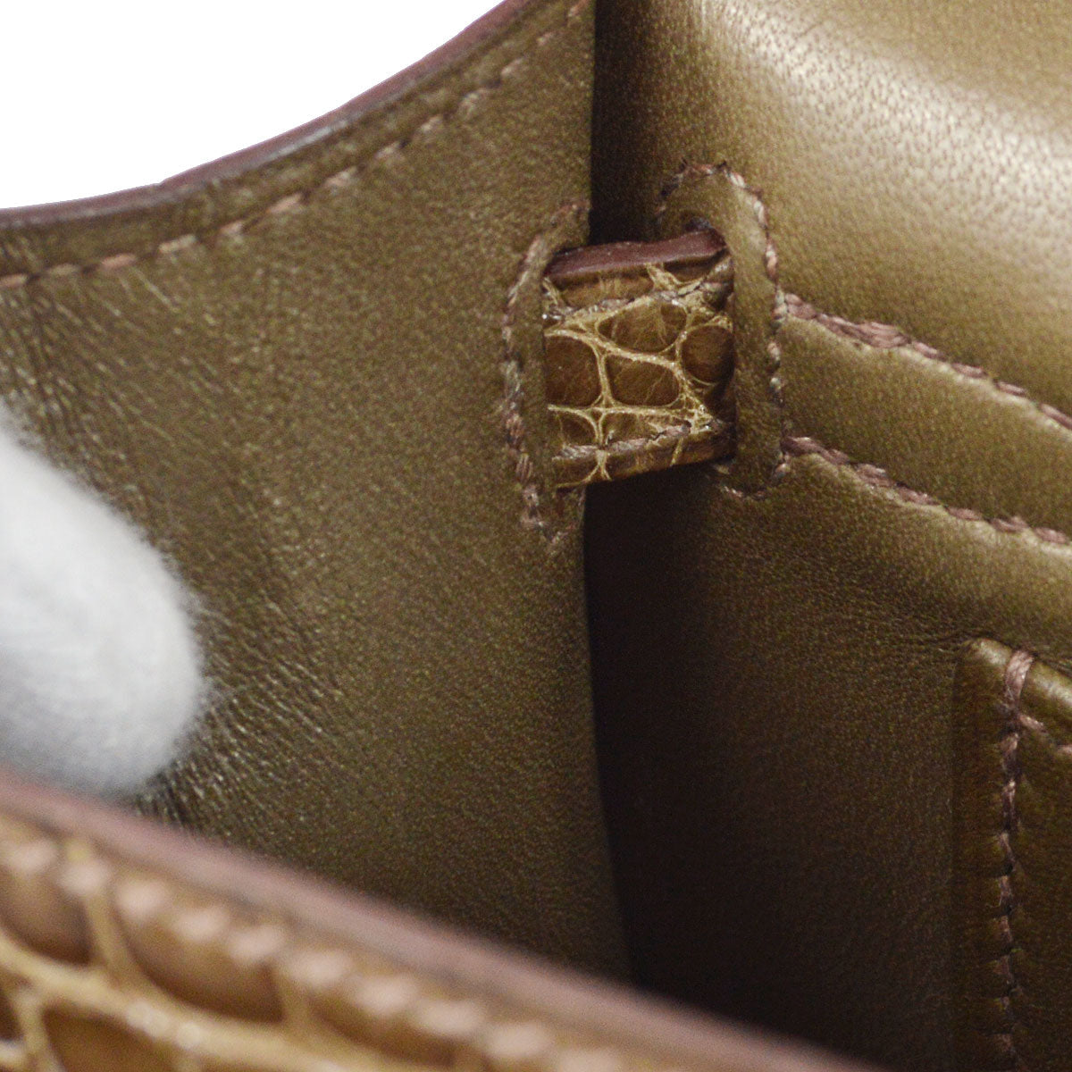 HERMES * 2008 KELLY POCHETTE Gris Elephant Alligator