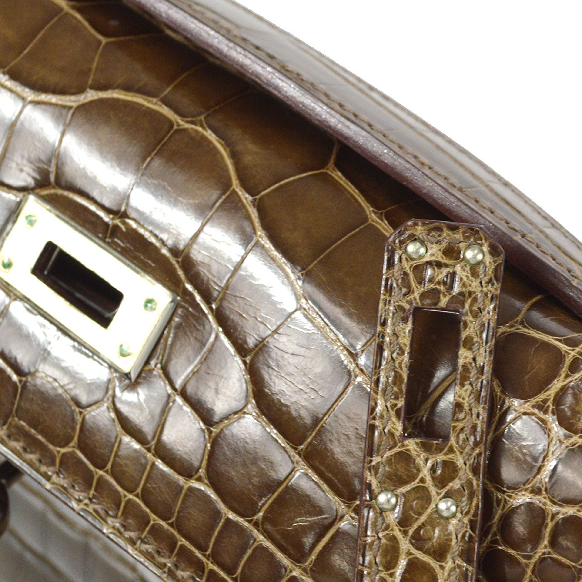 HERMES * 2008 KELLY POCHETTE Gris Elephant Alligator