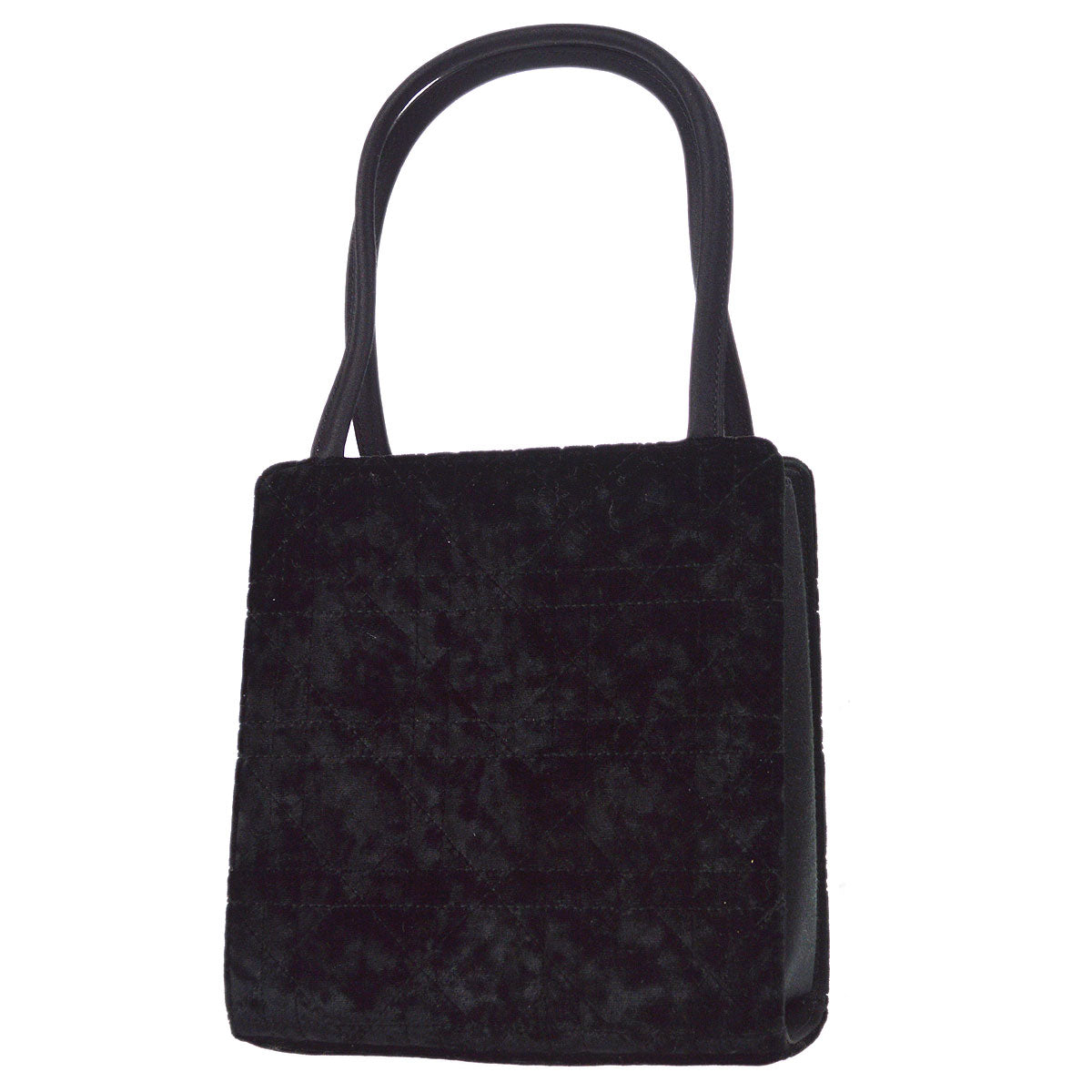 Christian Dior 1998 Cannage Handbag Black Velvet