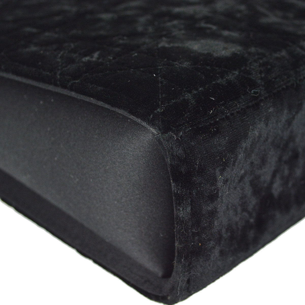 Christian Dior 1998 Cannage Handbag Black Velvet
