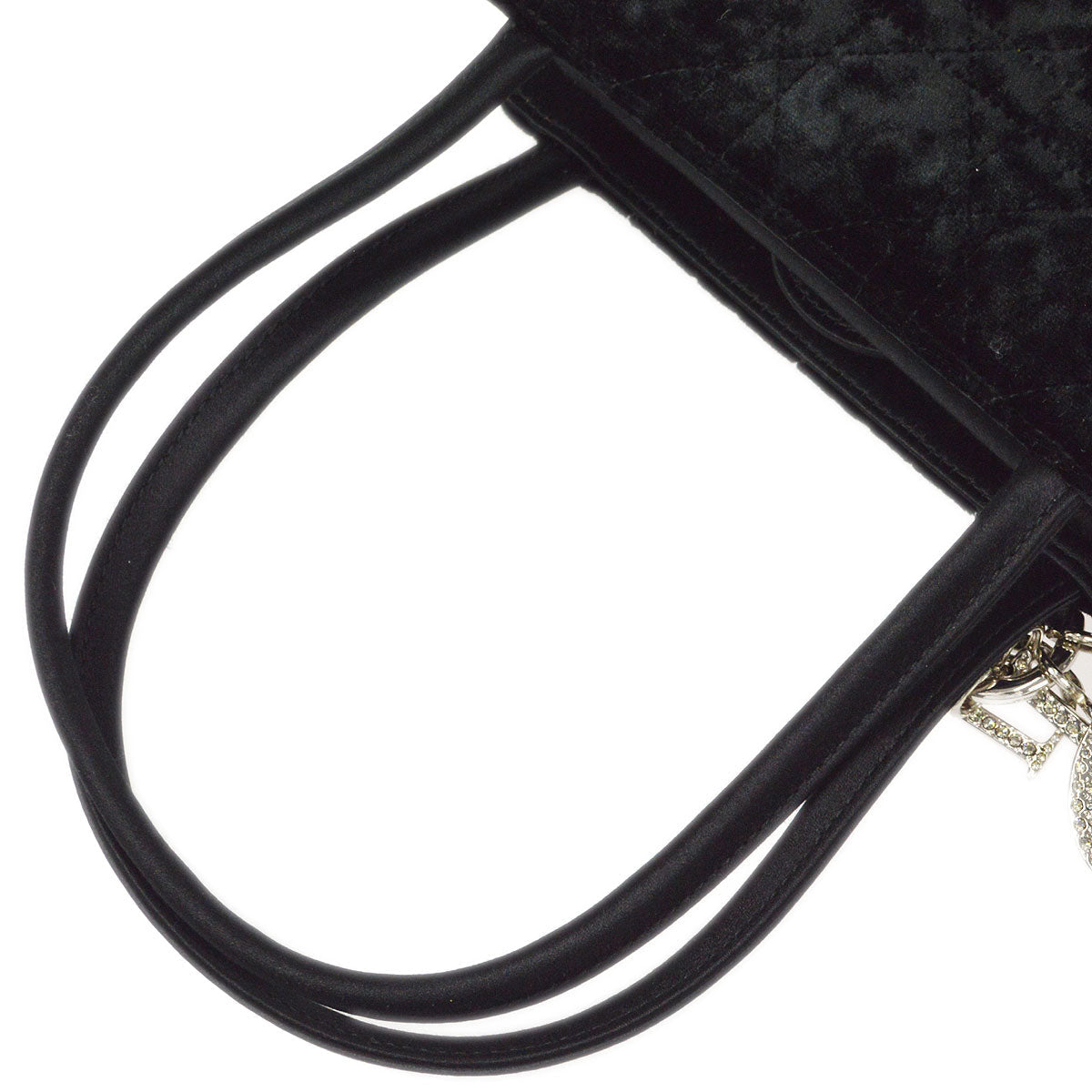Christian Dior 1998 Cannage Handbag Black Velvet