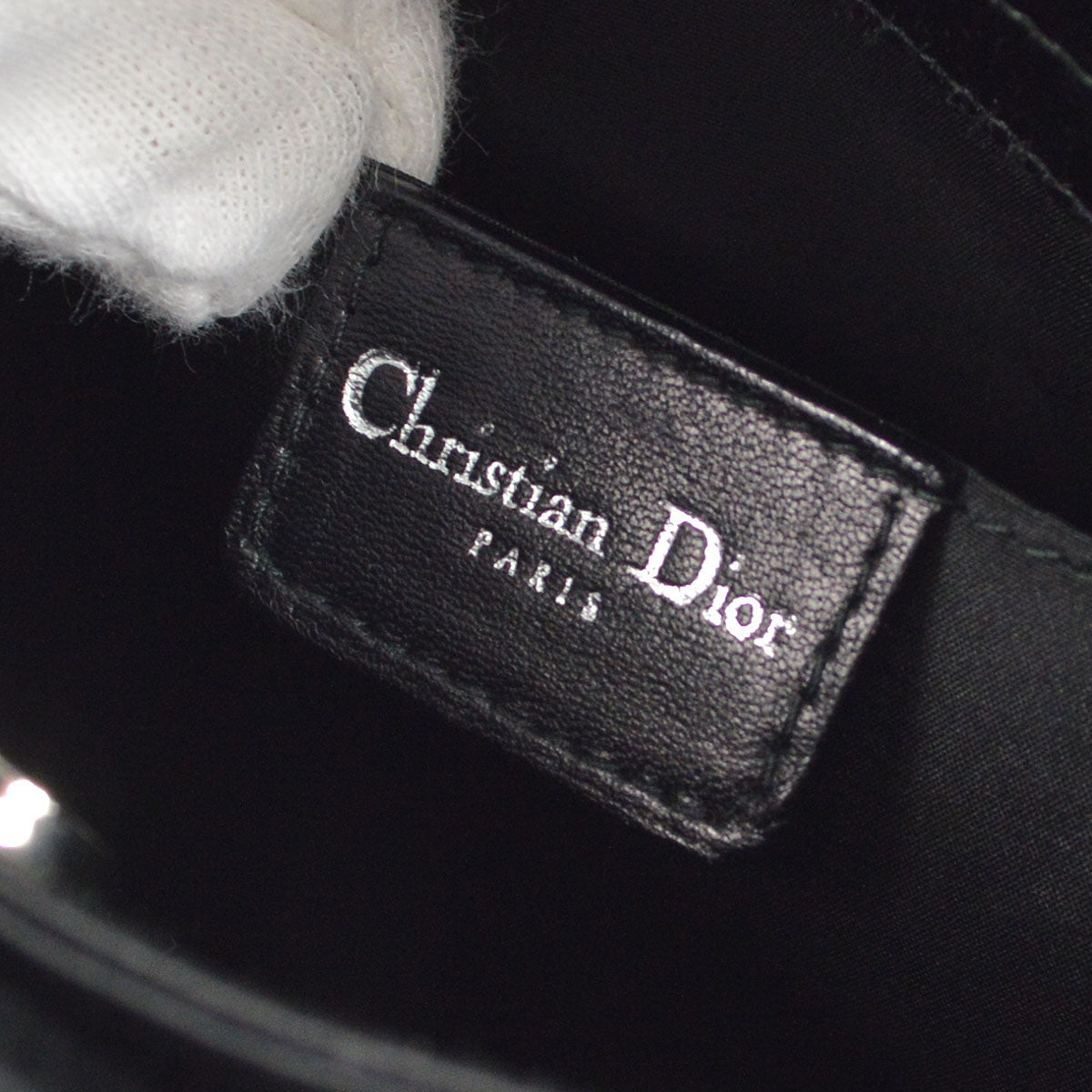 Christian Dior 1998 Cannage Handbag Black Velvet