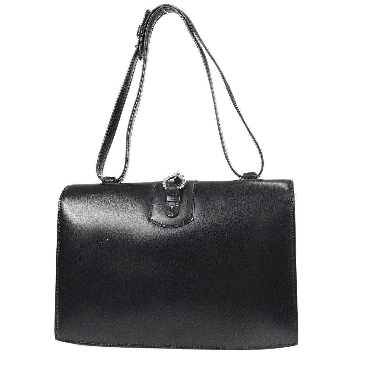 HERMES * 1972 Chaine D'Ancre Shoulder Bag Black Box Calf