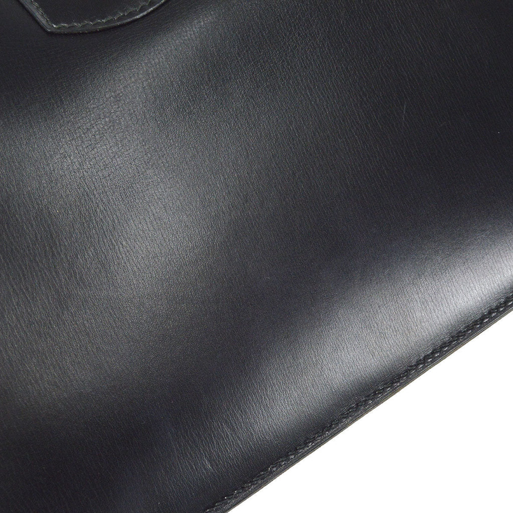 HERMES * 1972 Chaine D'Ancre Shoulder Bag Black Box Calf