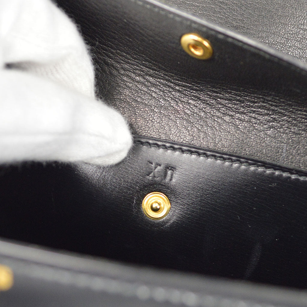 HERMES * 1972 Chaine D'Ancre Shoulder Bag Black Box Calf