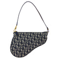 Christian Dior 2004 Trotter Saddle Handbag Navy