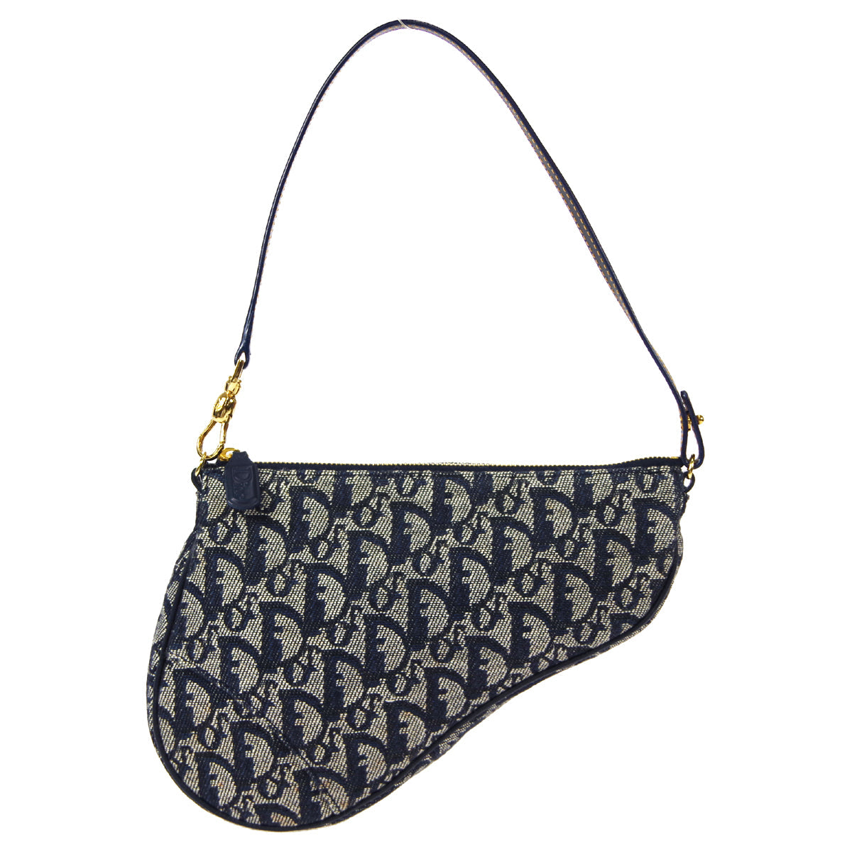 Christian Dior 2004 Trotter Saddle Handbag Navy