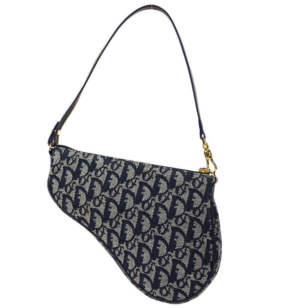 Christian Dior 2004 Trotter Saddle Handbag Navy