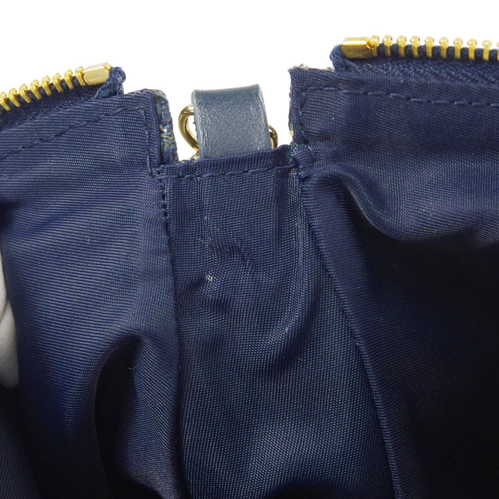 Christian Dior 2004 Trotter Saddle Handbag Navy