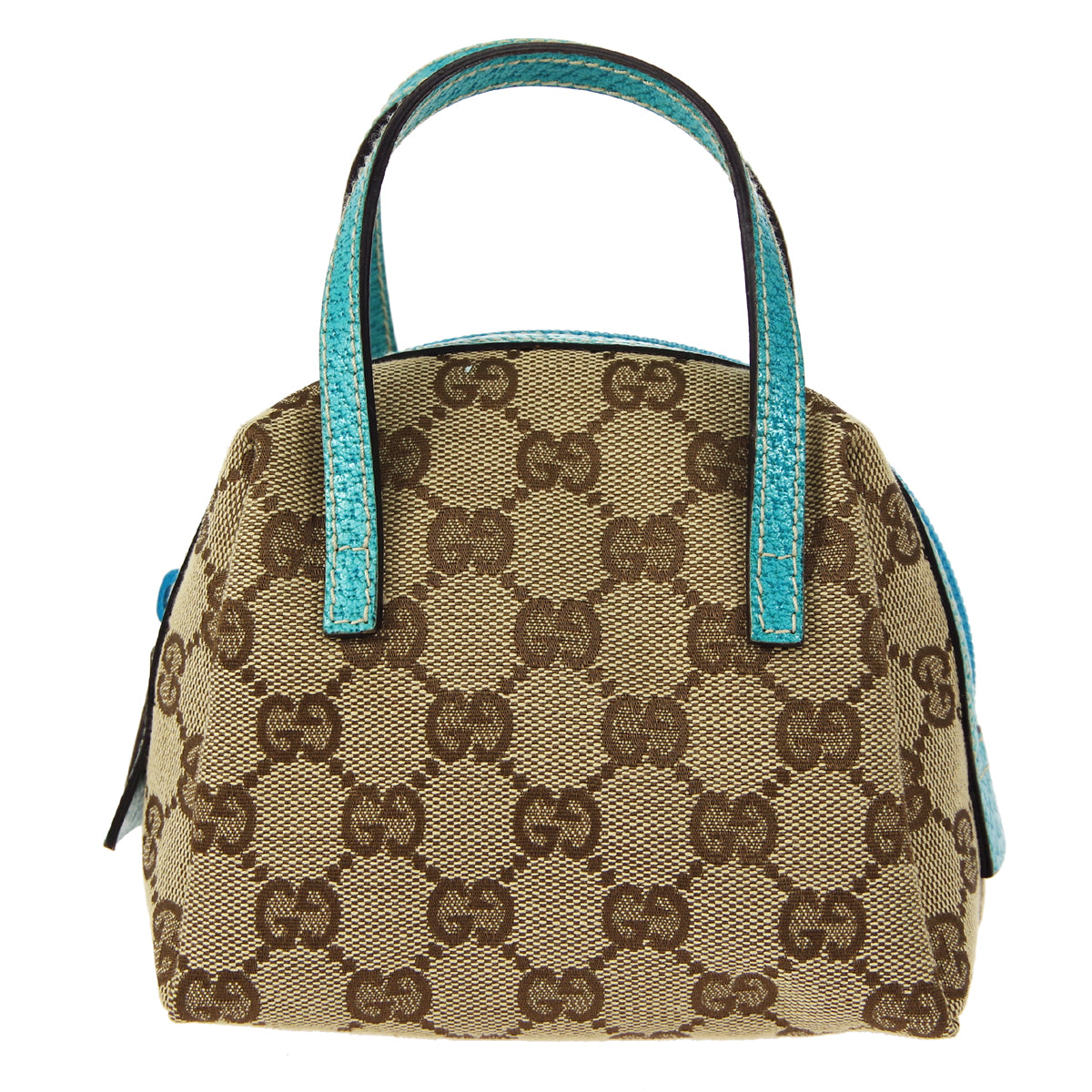 GUCCI GG Handbag Blue Beige
