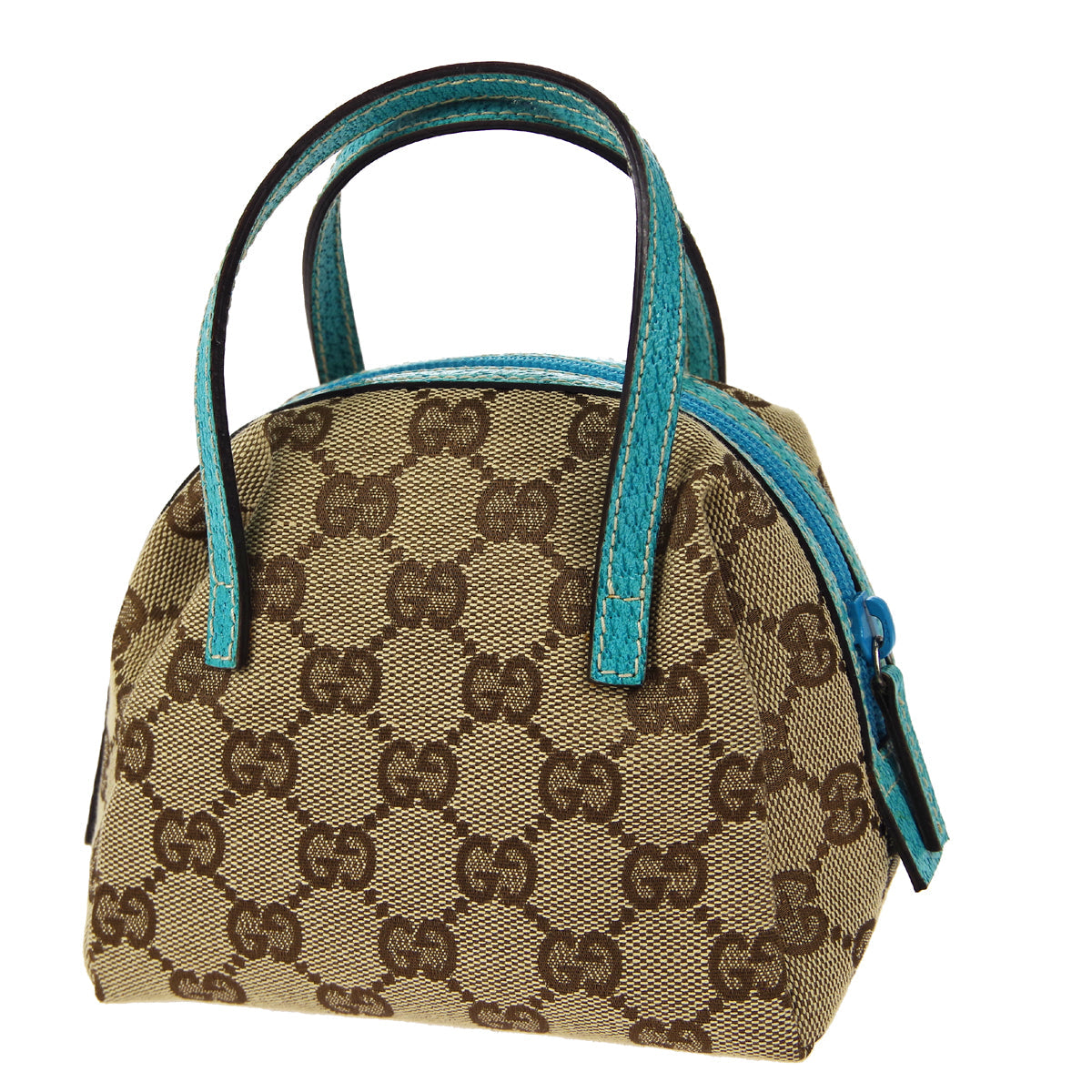 GUCCI GG Handbag Blue Beige