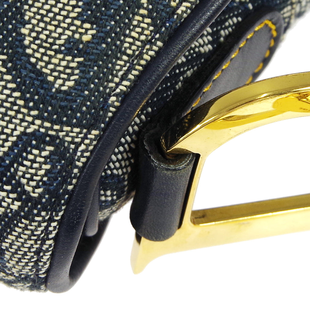 Christian Dior 2001 Trotter Saddle Handbag Navy