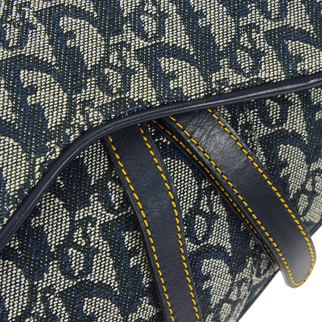 Christian Dior 2001 Trotter Saddle Handbag Navy
