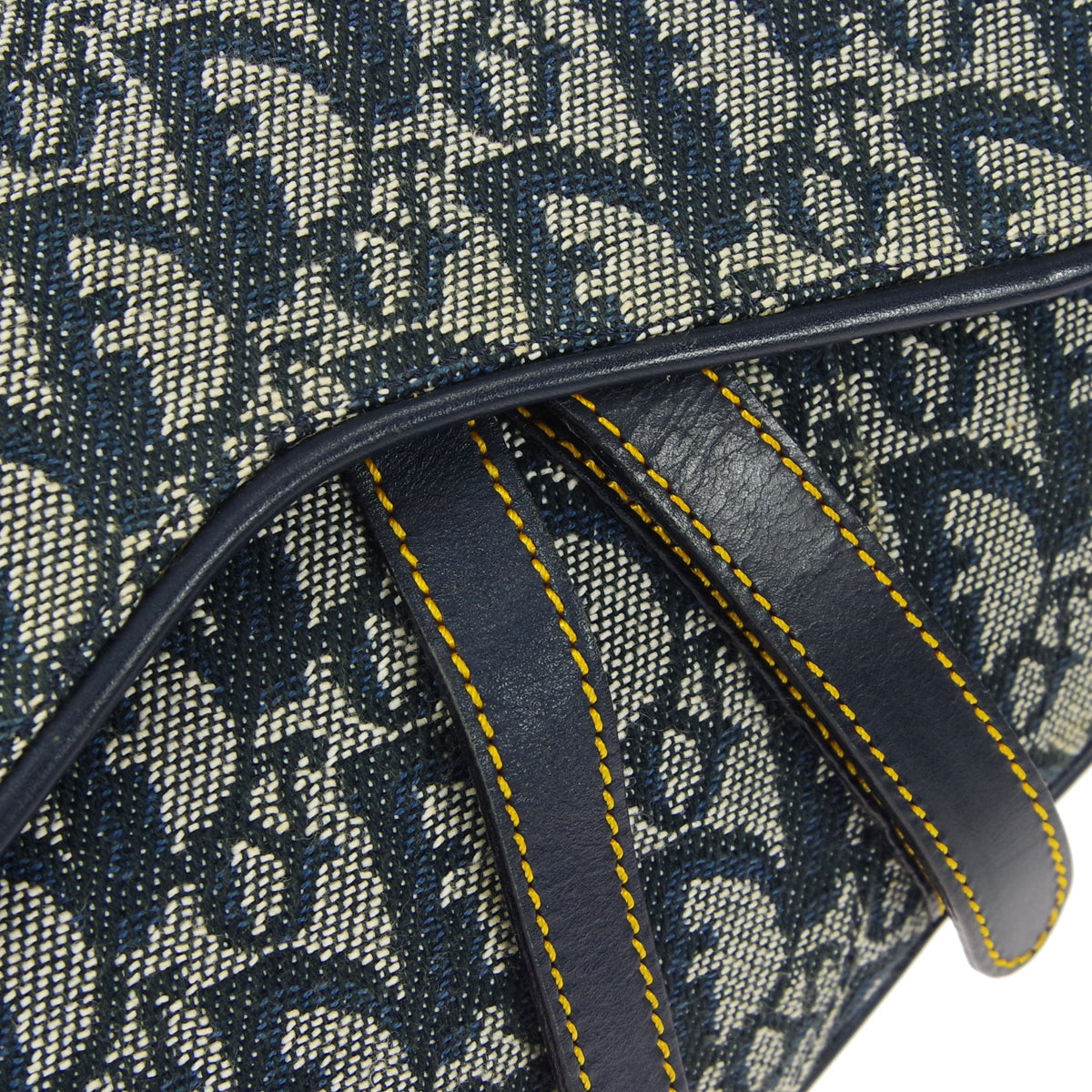Christian Dior 2001 Trotter Saddle Handbag Navy