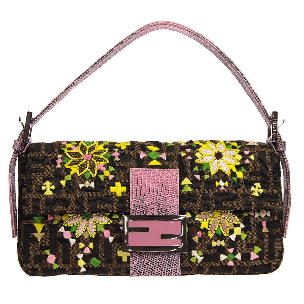 FENDI 2000s Beaded Zucca Baguette Bag Medium
