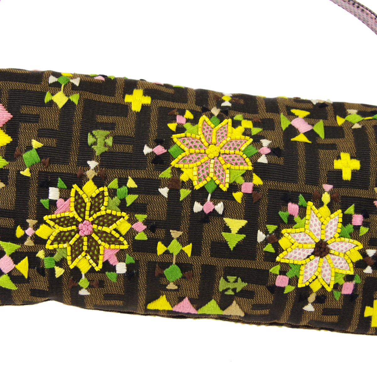 FENDI 2000s Beaded Zucca Baguette Bag Medium