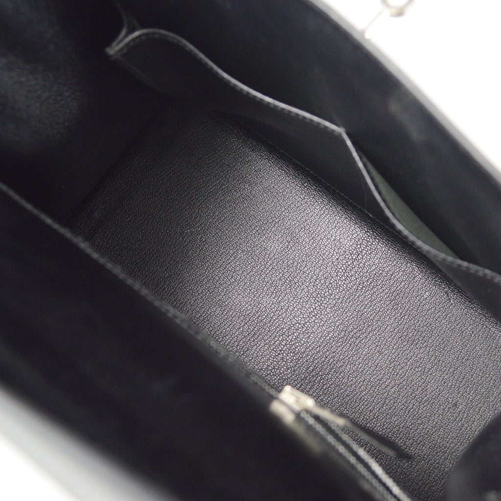 HERMES * 2003 KELLY GUILLOCHE 28 SELLIER Black Box Calf