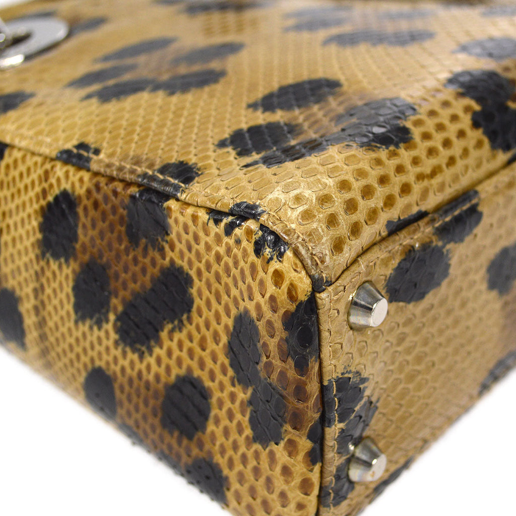 Christian Dior * 1995-1996 Leopard-patterned Python Lady Dior Bag Mini