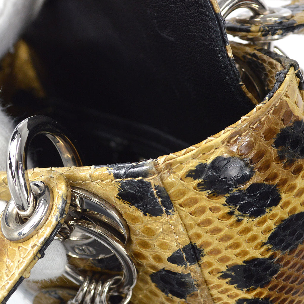 Christian Dior * 1995-1996 Leopard-patterned Python Lady Dior Bag Mini