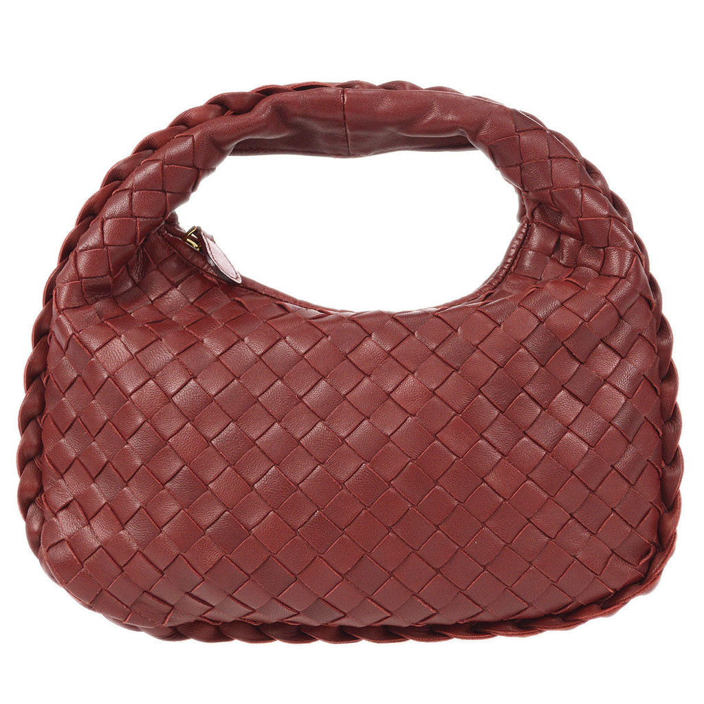 Bottega Veneta Intrecciato Hobo Handbag Red