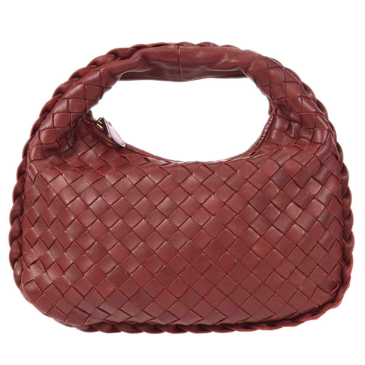 Bottega Veneta Intrecciato Hobo Handbag Red