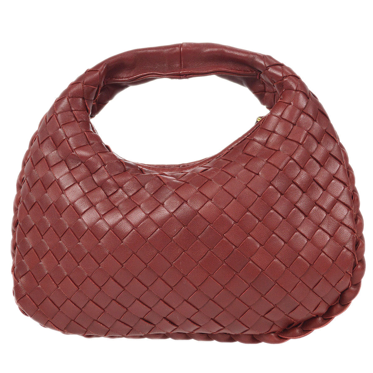 Bottega Veneta Intrecciato Hobo Handbag Red