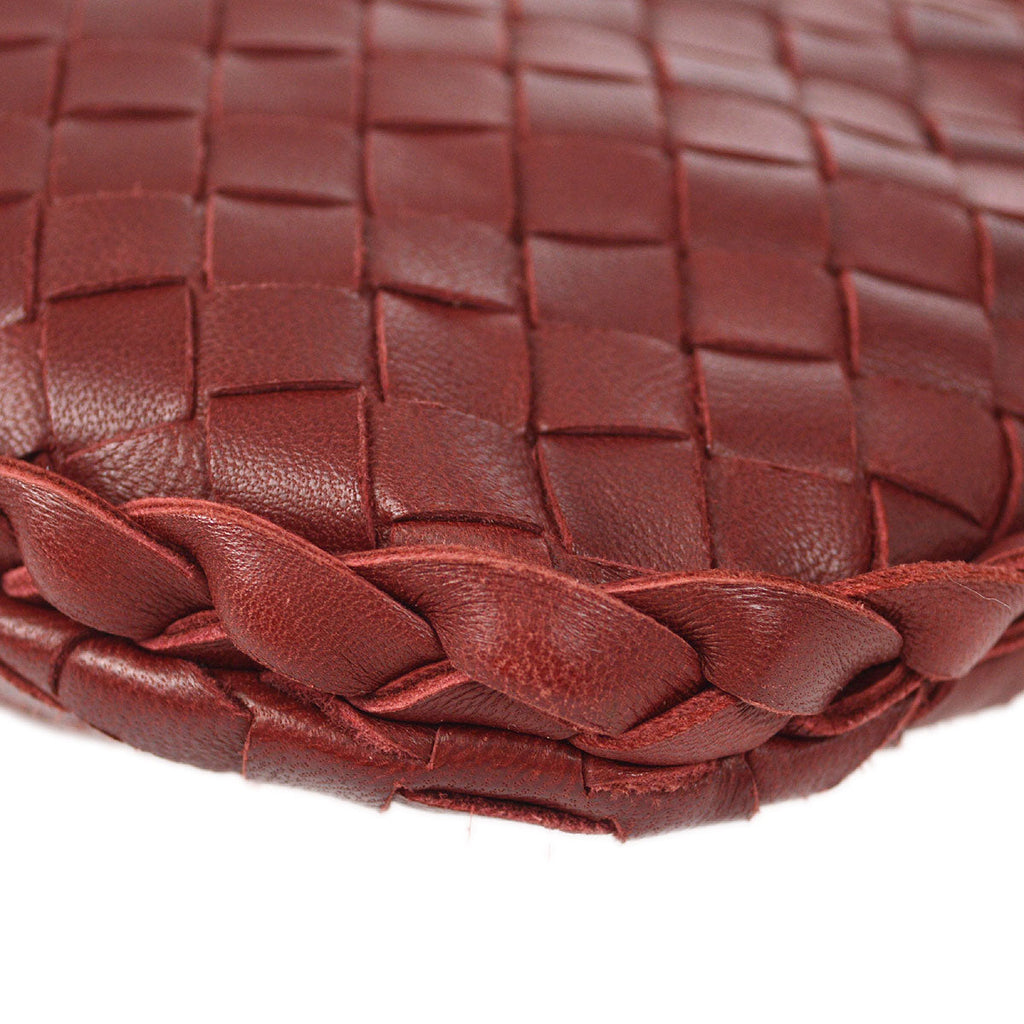 Bottega Veneta Intrecciato Hobo Handbag Red