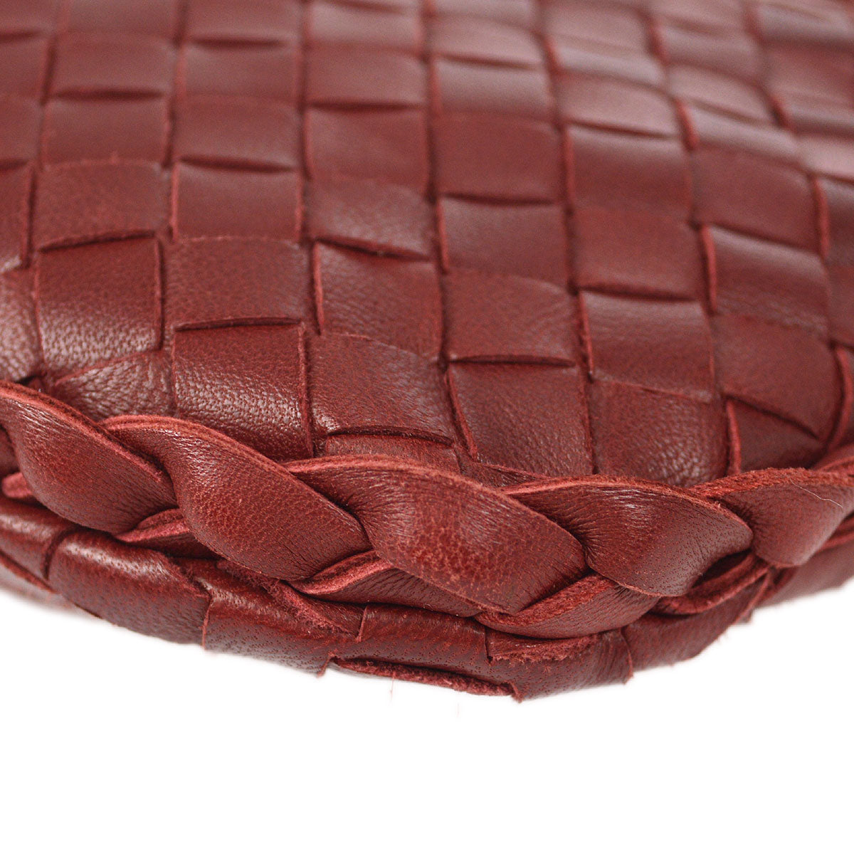 Bottega Veneta Intrecciato Hobo Handbag Red