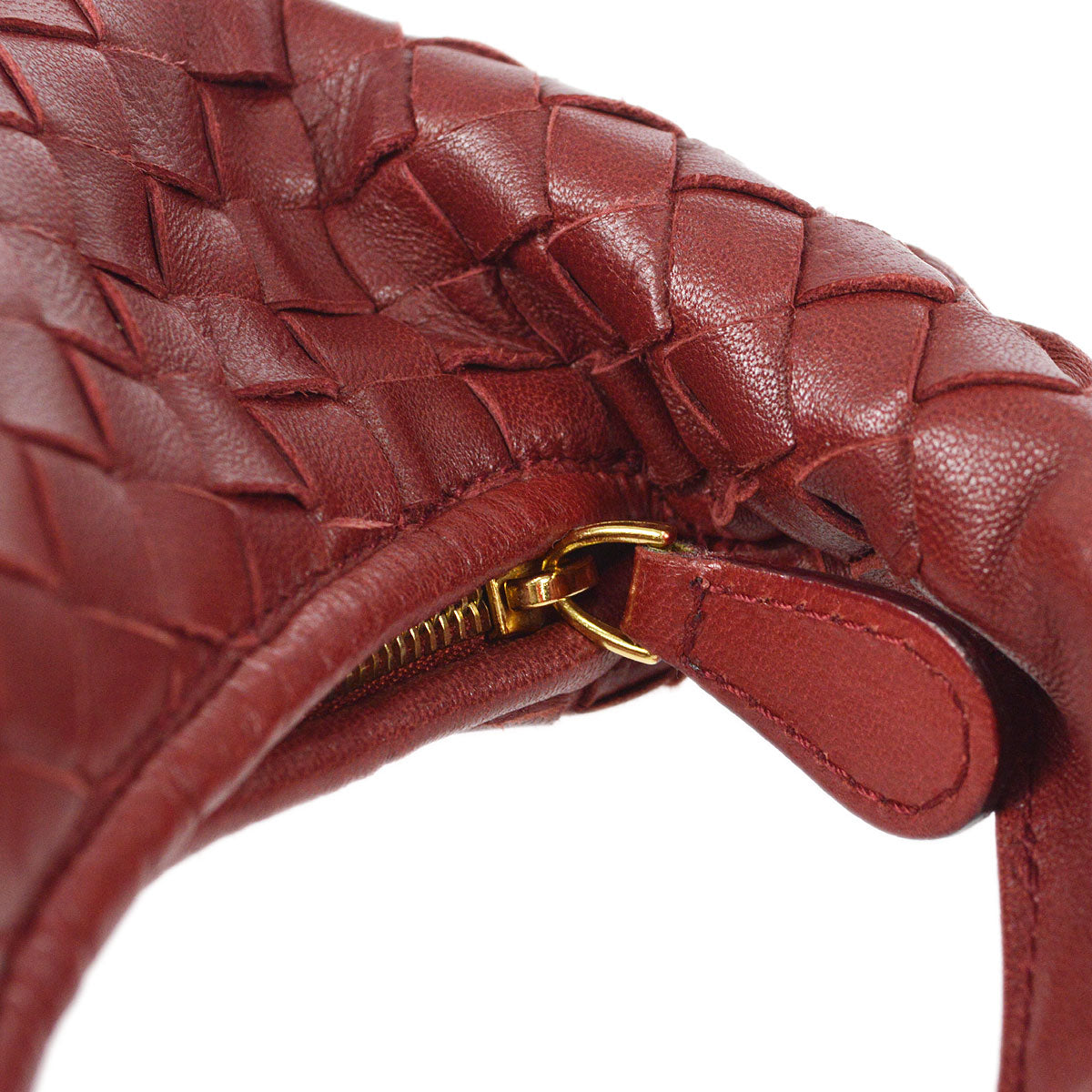 Bottega Veneta Intrecciato Hobo Handbag Red