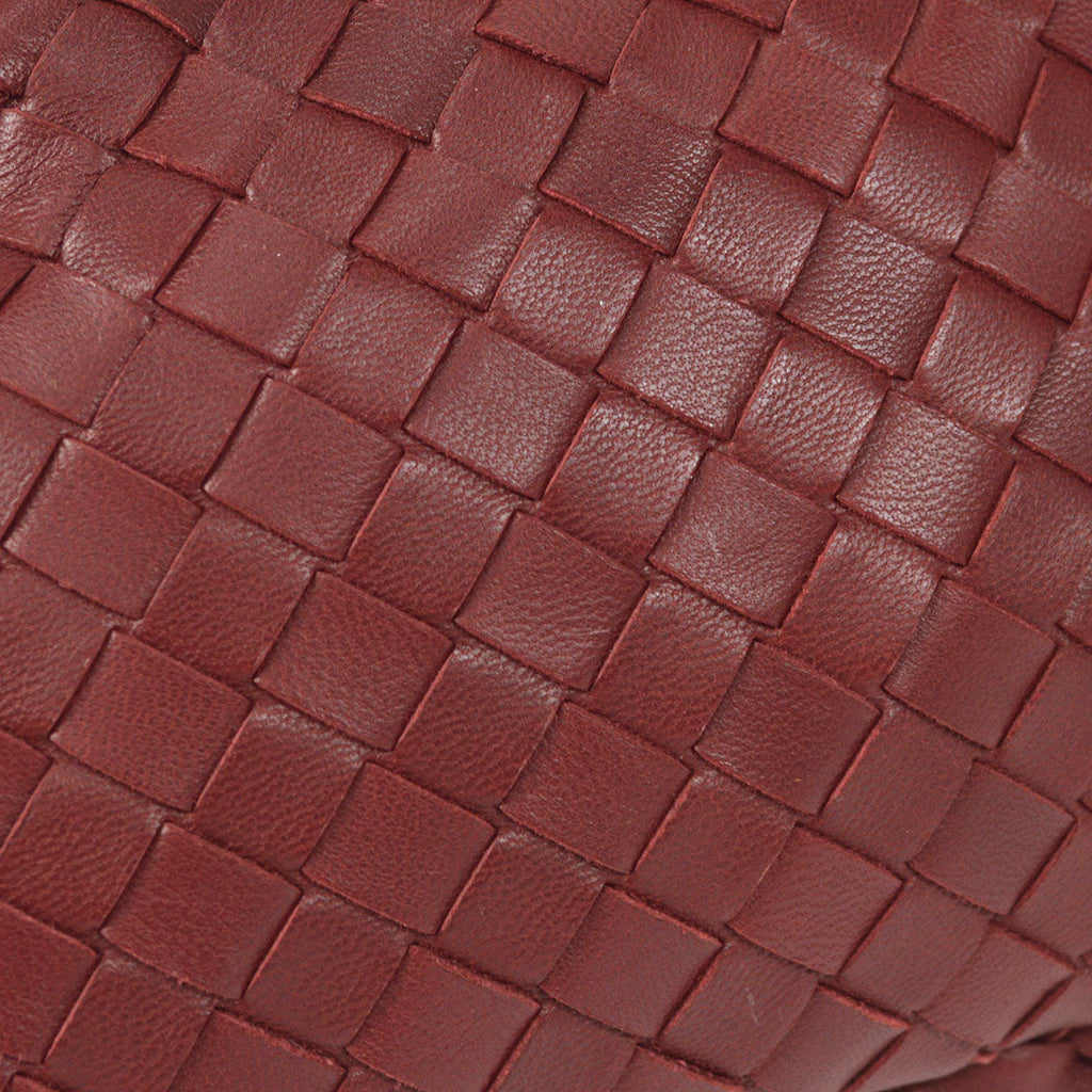 Bottega Veneta Intrecciato Hobo Handbag Red