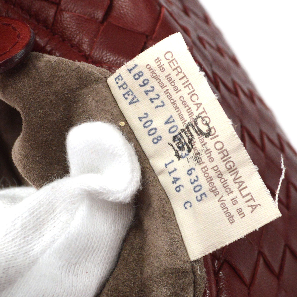 Bottega Veneta Intrecciato Hobo Handbag Red