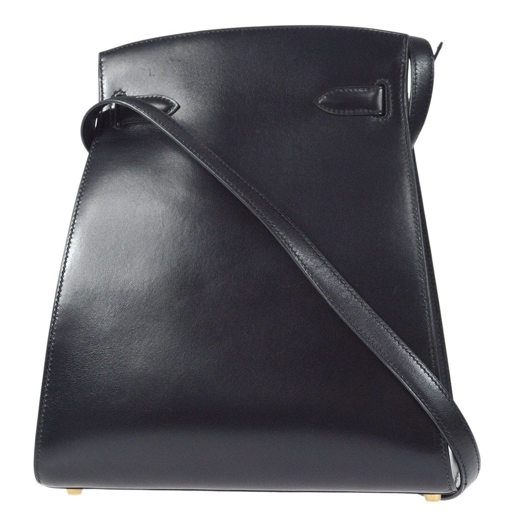 HERMES 1993 KELLY SPORT MM Black Box Calf