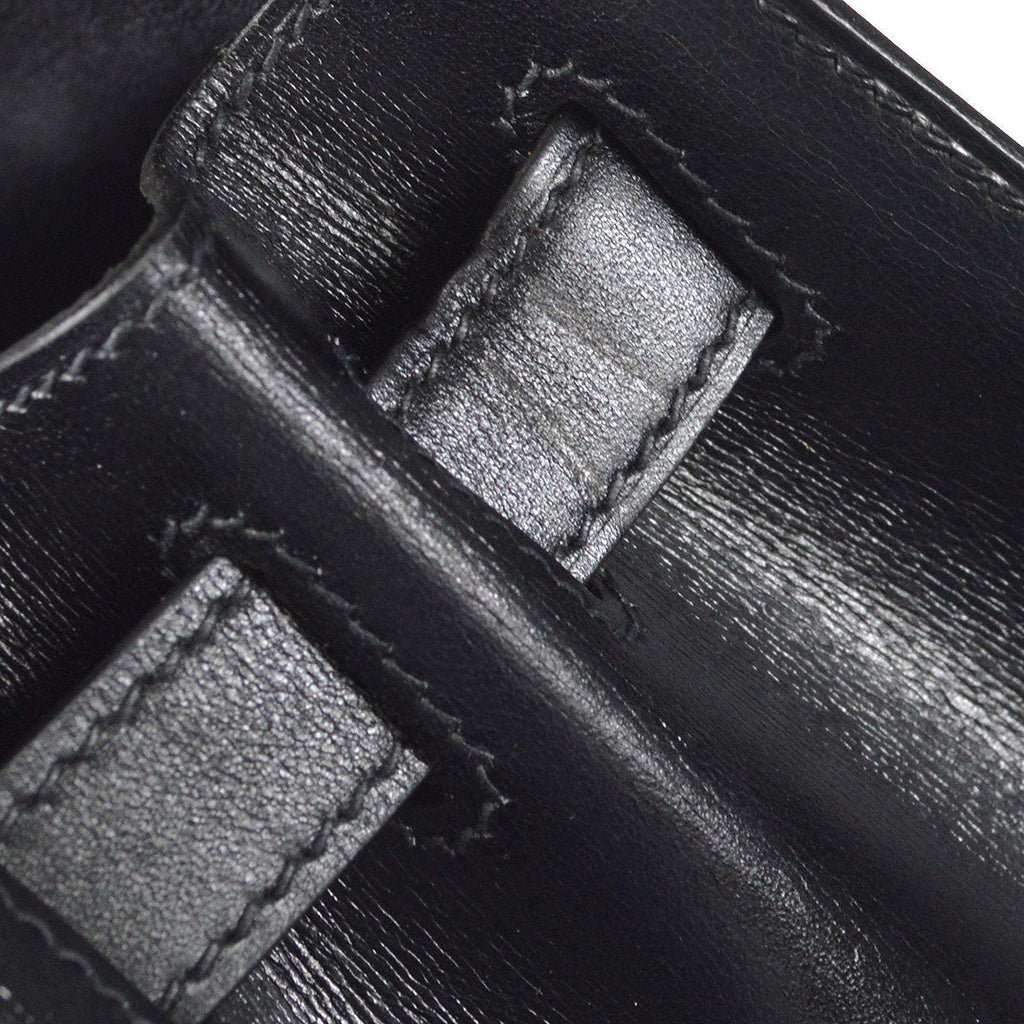 HERMES 2002 KELLY 28 SELLIER Black Box Calf