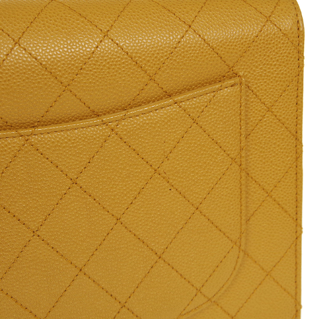 CHANEL Classic Flap Jumbo Shoulder Bag Beige Caviar 48601