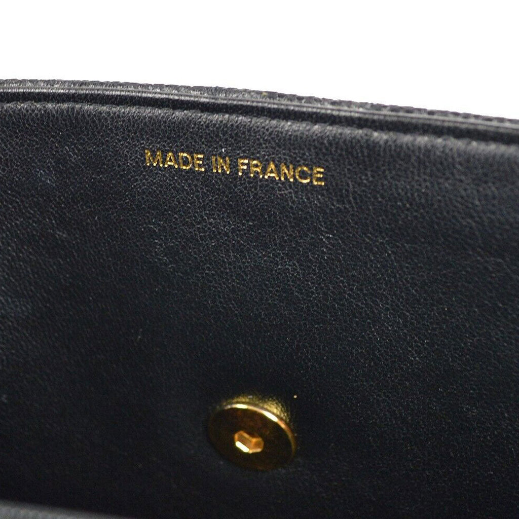 CHANEL Classic Flap Mademoiselle Double Chain Shoulder Bag Black Caviar 48745
