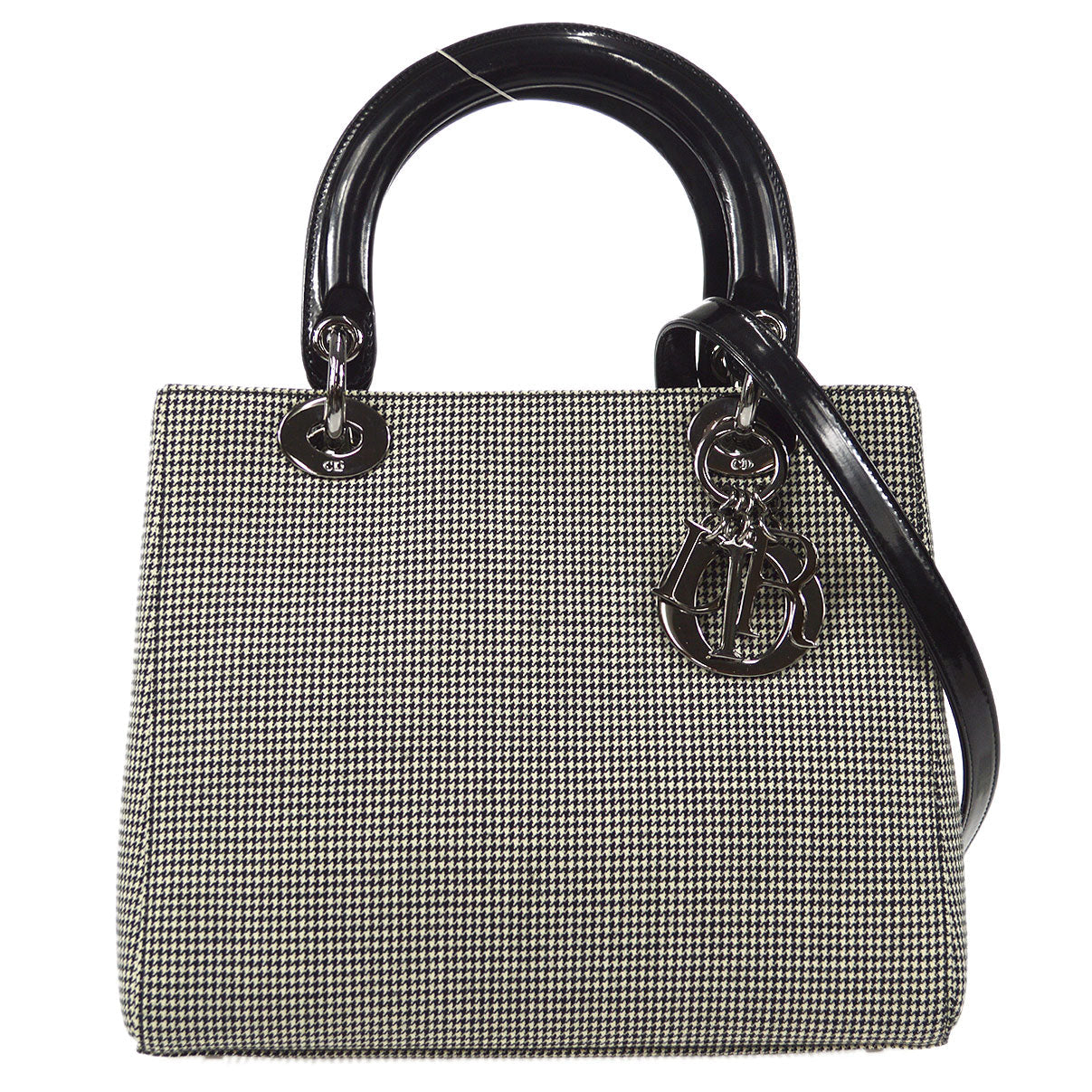 Christian Dior 1999 Houndstooth Lady Dior Medium