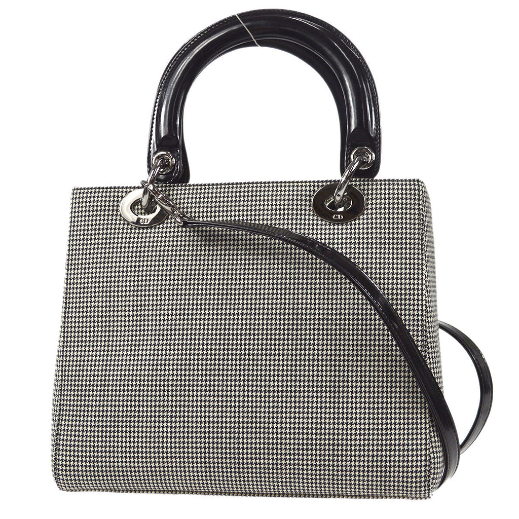 Christian Dior 1999 Houndstooth Lady Dior Medium