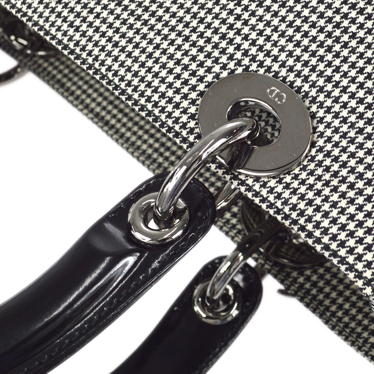 Christian Dior 1999 Houndstooth Lady Dior Medium
