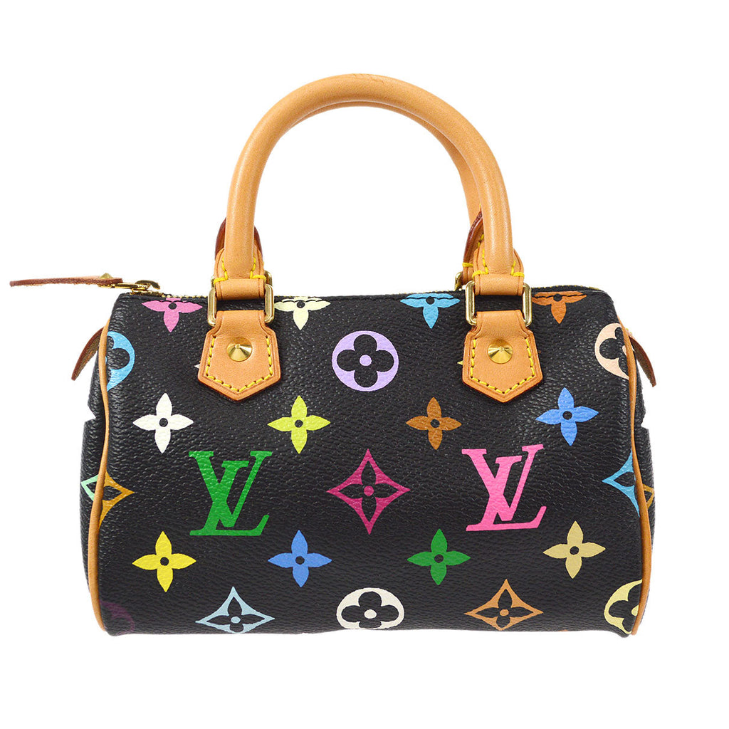 LOUIS VUITTON MINI SPEEDY HANDBAG NOIR MONOGRAM MULTICOLOR