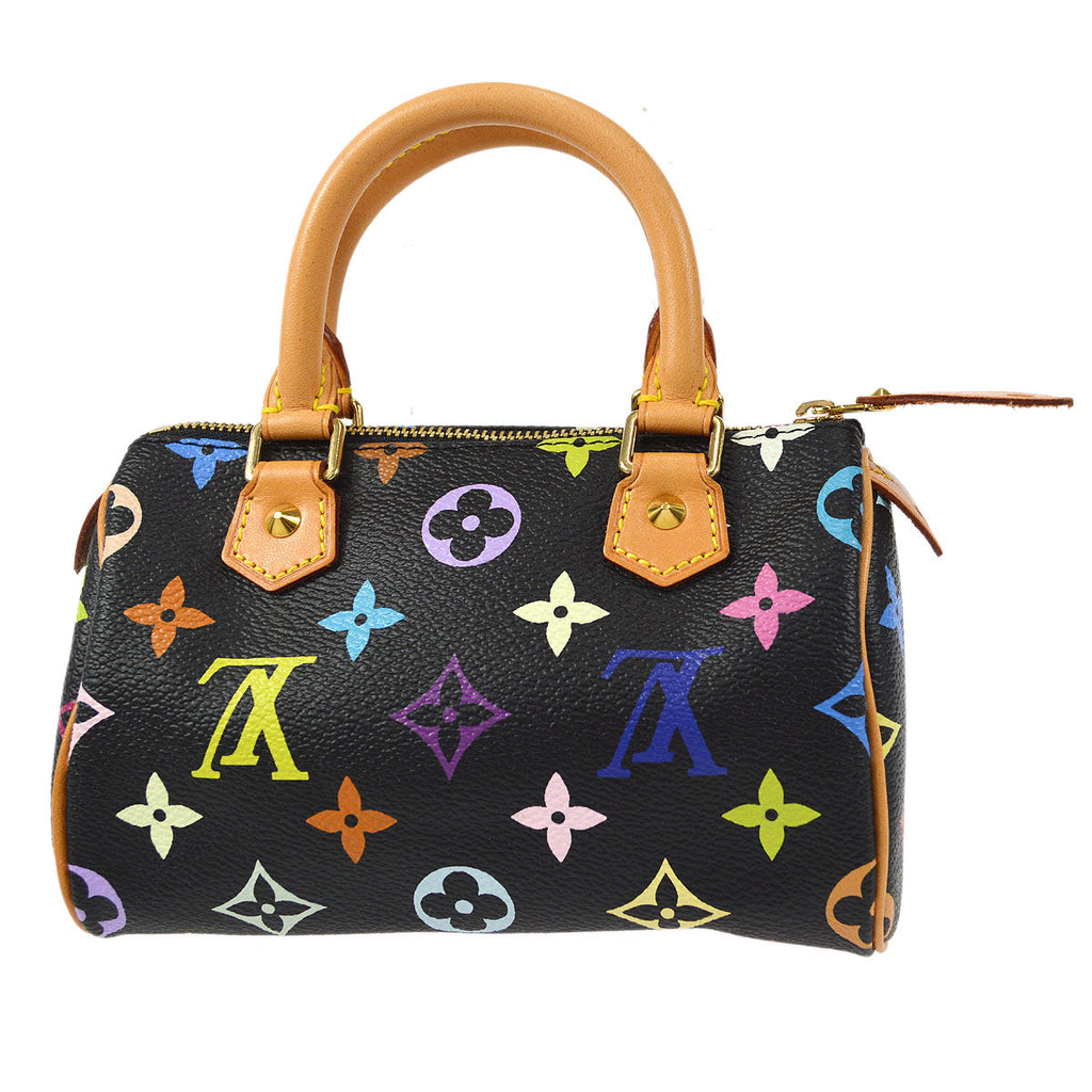 LOUIS VUITTON MINI SPEEDY HANDBAG NOIR MONOGRAM MULTICOLOR