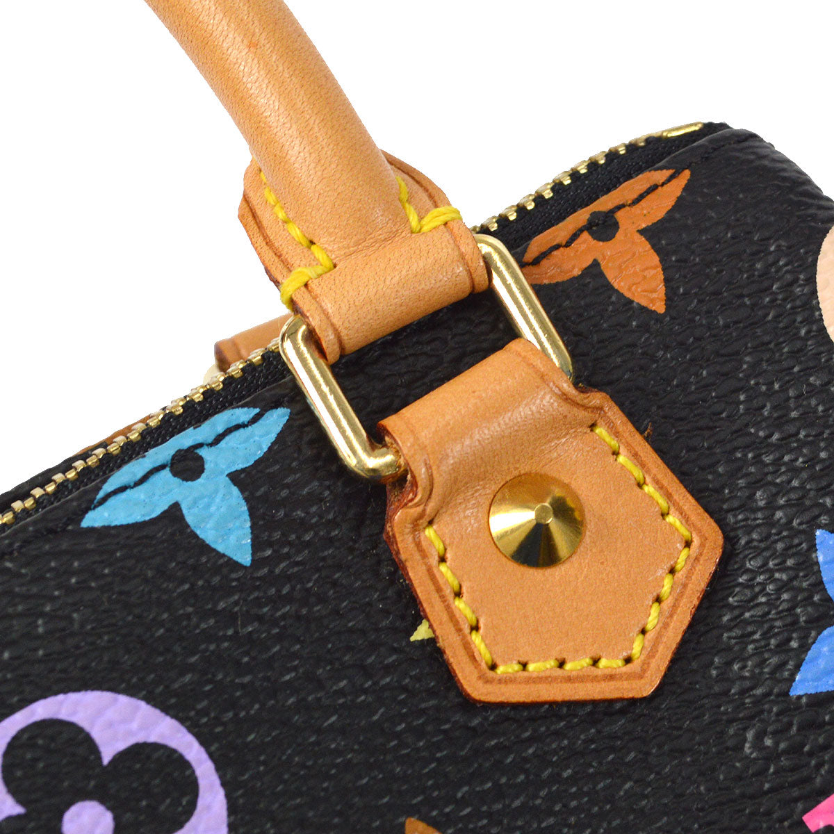 LOUIS VUITTON MINI SPEEDY HANDBAG NOIR MONOGRAM MULTICOLOR