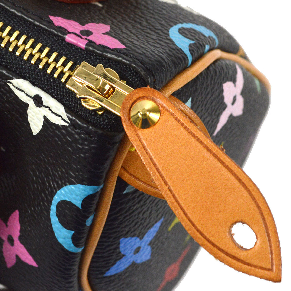 LOUIS VUITTON MINI SPEEDY HANDBAG NOIR MONOGRAM MULTICOLOR