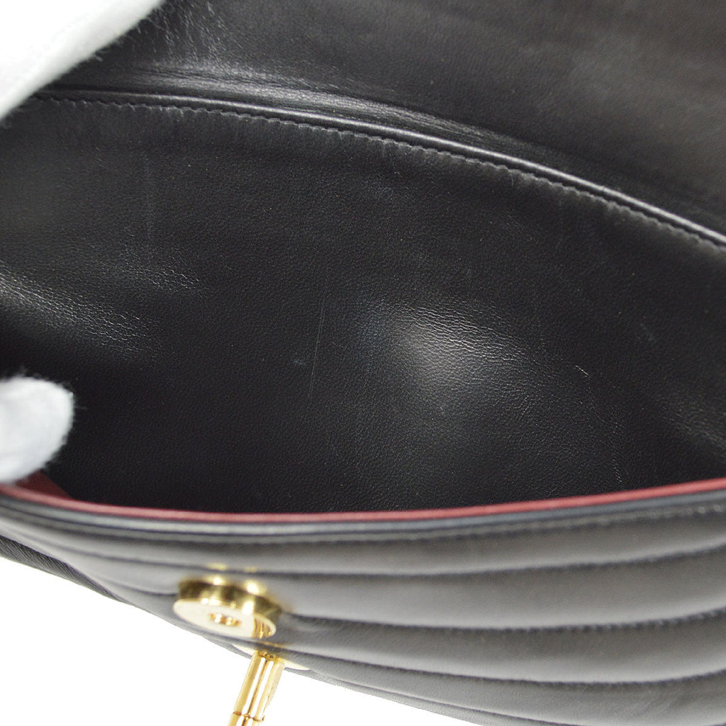 CHANEL 1991-1994 Horizontal Flap Small Black Lambskin 22856