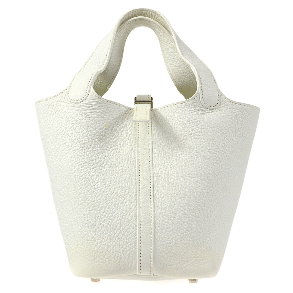 HERMES 2005 Picotin PM Clemence White