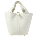 HERMES 2005 Picotin PM Clemence White
