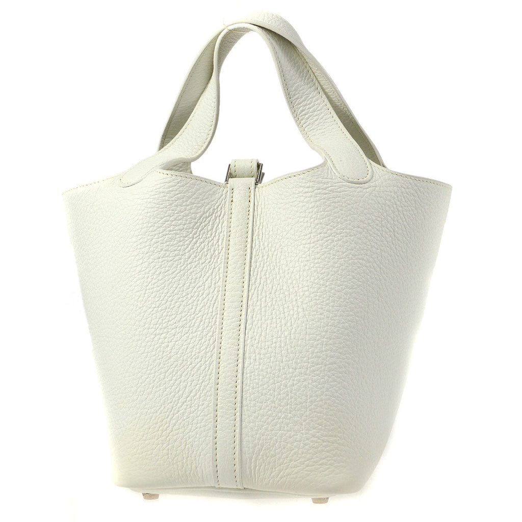 HERMES 2005 Picotin PM Clemence White
