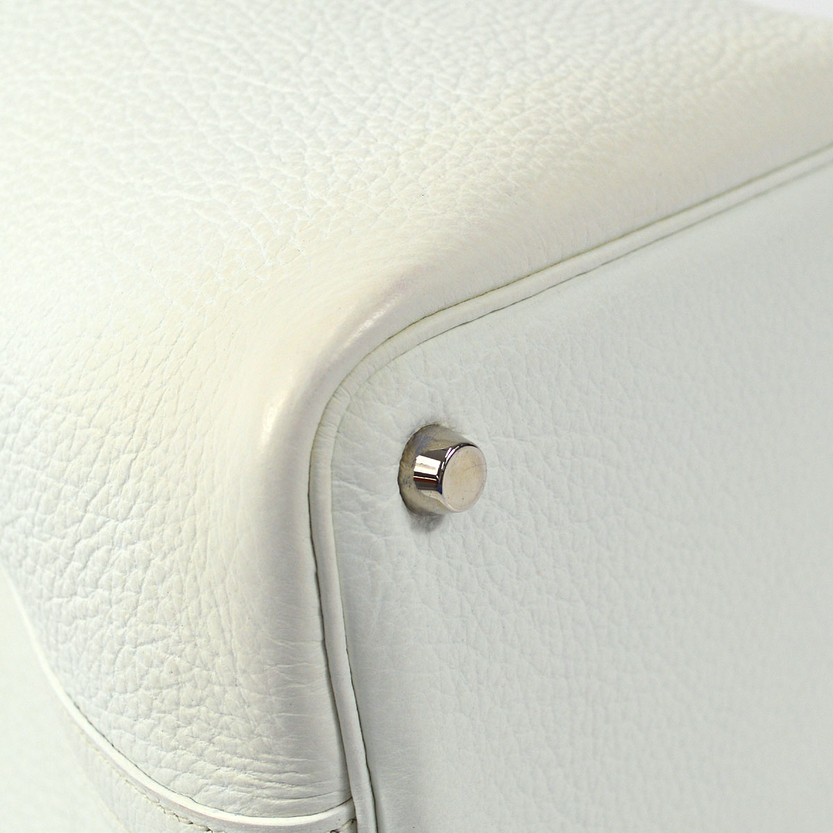 HERMES 2005 Picotin PM Clemence White