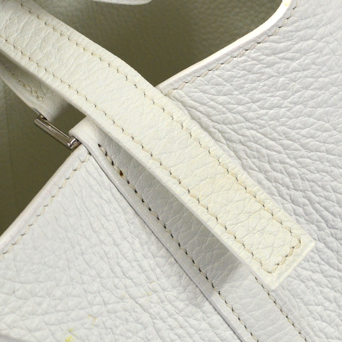 HERMES 2005 Picotin PM Clemence White